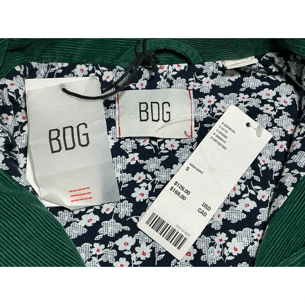 BDG Urban Outfitters Green Corduroy Varsity Jacket Mushroom Vibes Small NWT - Picture 8 of 10